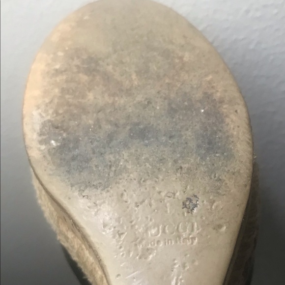 Gucci Black Patent Espadrille Wedge Sandals - Picture 7 of 8